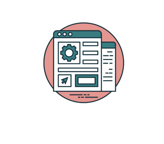 Pictogramme montrant des pages web. Pictogramme choisi pour illustrer mon service de création de site web.